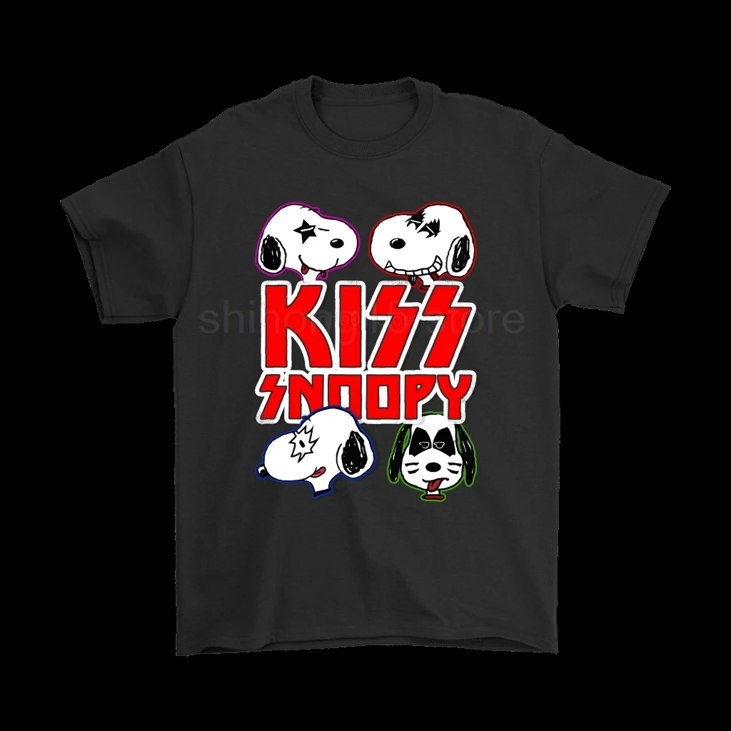 Kiss Band PEANUTS Heavy Metal футболки 2019 летние мужские с коротким рукавом |
