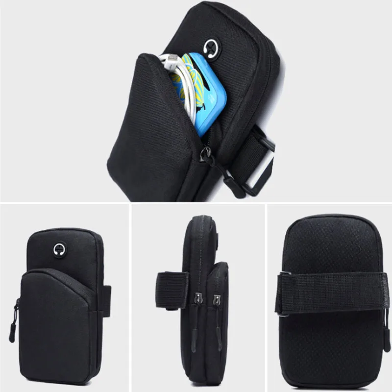 1PC Waterproof Man Women Gym Sports Arm Bag Running Jogging Cell Phone Holder Zipper Belt Pouch For 5-6.5 Inch