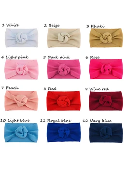 

Baby Girls Knot Headbands Soft Cute Solid Color/Floral Heart Print Elastic Hairband Beautiful Hair Accessories