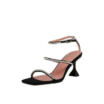 

Sexy High Heels Sandals Buckle Women Sandals Spring Summer Party Wedding Open Toe Diamond Fashion Shoes Woman