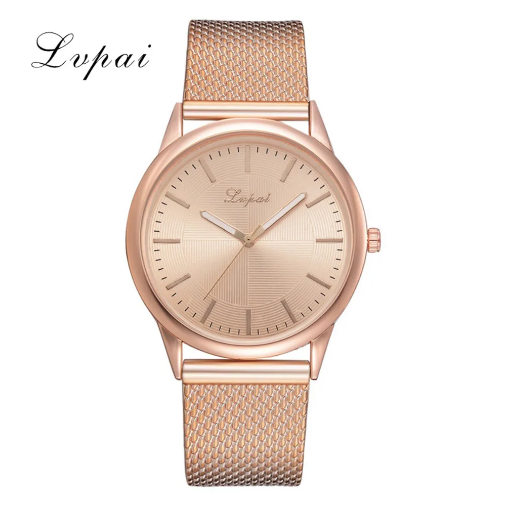 

Lvpai Brand Women Rose Gold Watches Silicone Watchband Simple Watch Women Personality Design Wristwatch Creative Birthday Gift