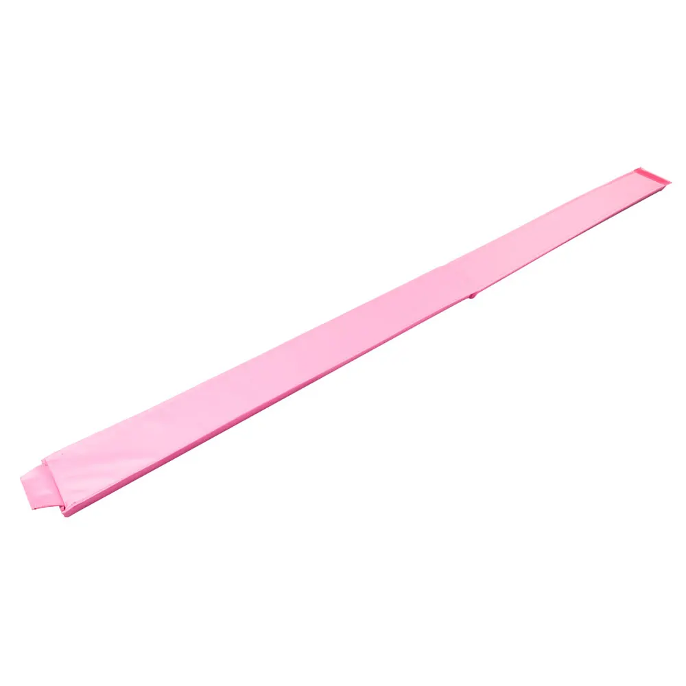 

9 Feet Young Gymnasts Cheerleaders Training Folding Balance Beam Pink Plain Flannelette & Pink PVC gymnastics equipment