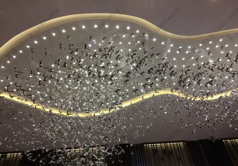 Sales Department Sand Plate Crystal Chandelier Hotel Lobby Shaped Crystal Glass Chandelier Glass Non-standard Engineering Light