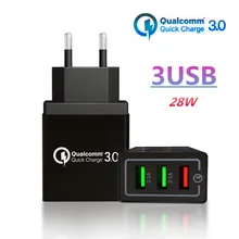 18 Вт USB зарядное устройство Quick Charge 3,0 5 в 3 А EU US Разъем для iPhone X 8 7 3 порта быстрое настенное зарядное устройство для samsung s8 s9 s10 huawei P20 30