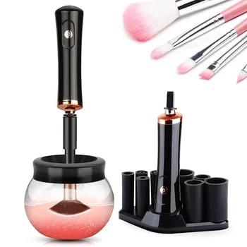 

Makeup Brush Cleaner Electric with 8 Rubber Collars Wash and Dry in Seconds Deep Cosmetic Brush Spinner for All Size Brush