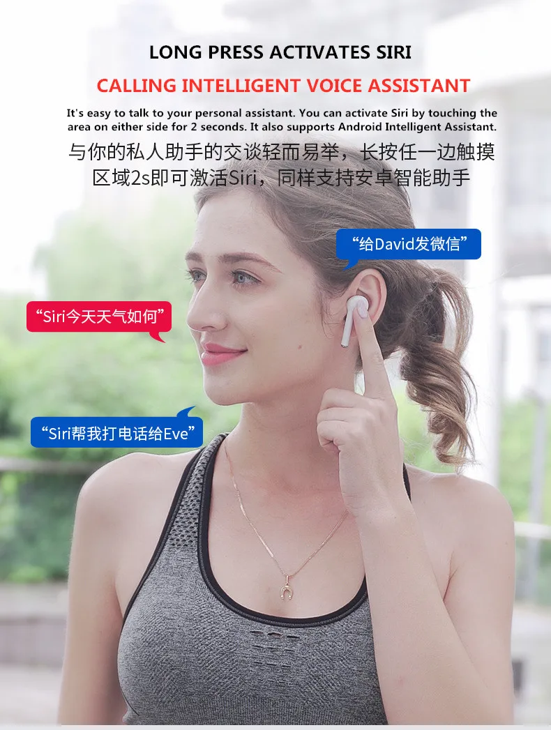 Беспроводные 5,0 Bluetooth наушники TWS с зарядным устройством Bluetooth наушники гарнитура телефон наушники 5,0 Bluetooth спортивные наушники