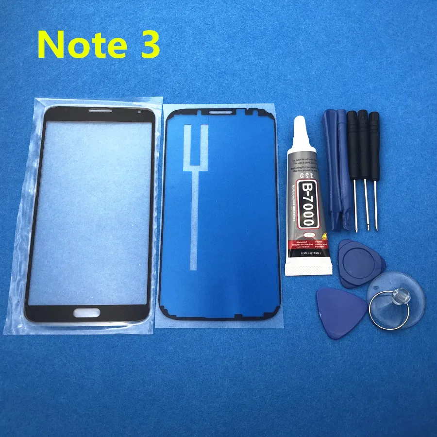Передняя внешняя стеклянная крышка объектива Замена для samsung Galaxy Note 3 4 5 note2 N7100 N900 N910 N920 lcd стекло и B-7000 клей и инструмент