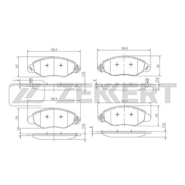 Колодки торм. диск. перед Ford Transit VI 00 ZEKKERT bs-2840