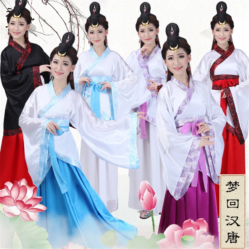 Chinese Traditional Hanfu Dress Woman Elegant Dance Costumes Ancient Tang Dynasty Retro Cheongsam New Year Photography Clothing