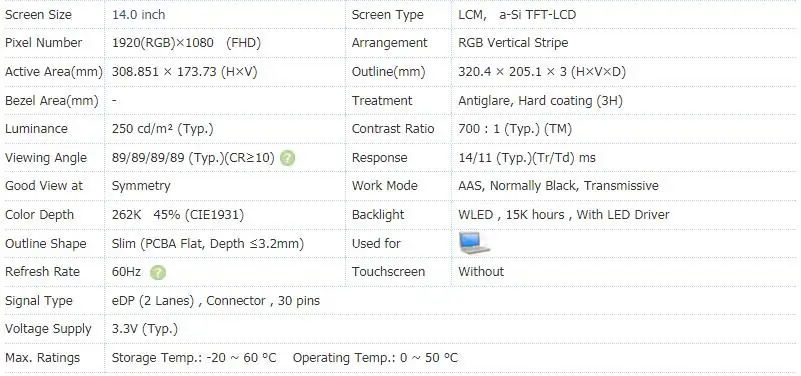 NV140FHM-N41 N140HCE-EAA N140HCA-EAB LP140WF1 3 6 14," ips тонкий Дисплей матрица 1920*1080 универсальный для lenovo hp Dell acer ASUS