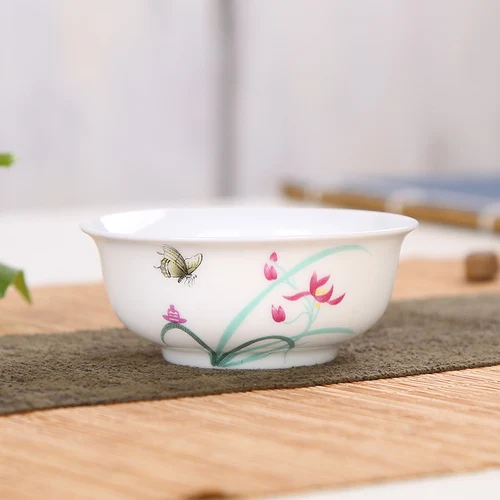 Китайский чайный набор кунг-фу чайная чашка разрисованная вручную керамика чайная чашка для чая «пуэр» Улун чай индивидуальные подарки Бытовая Питьевая утварь - Цвет: 8x3cm