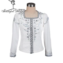 Whte мальчик топ балетный пиджак для мужчин танцевальный костюм мужской топ балетный для конкурентов, балетное пальто BM0005