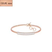 Высокое качество SWA новая женская одежда, Супер шоу розового золота браслет