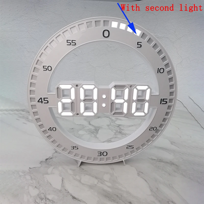 Modern Led Digital Wall Clock 3D Luminous Mute Electronic Creativity Wall Clock Led Wall Clock Jump Second Clock Home Decoration industrial clock Wall Clocks