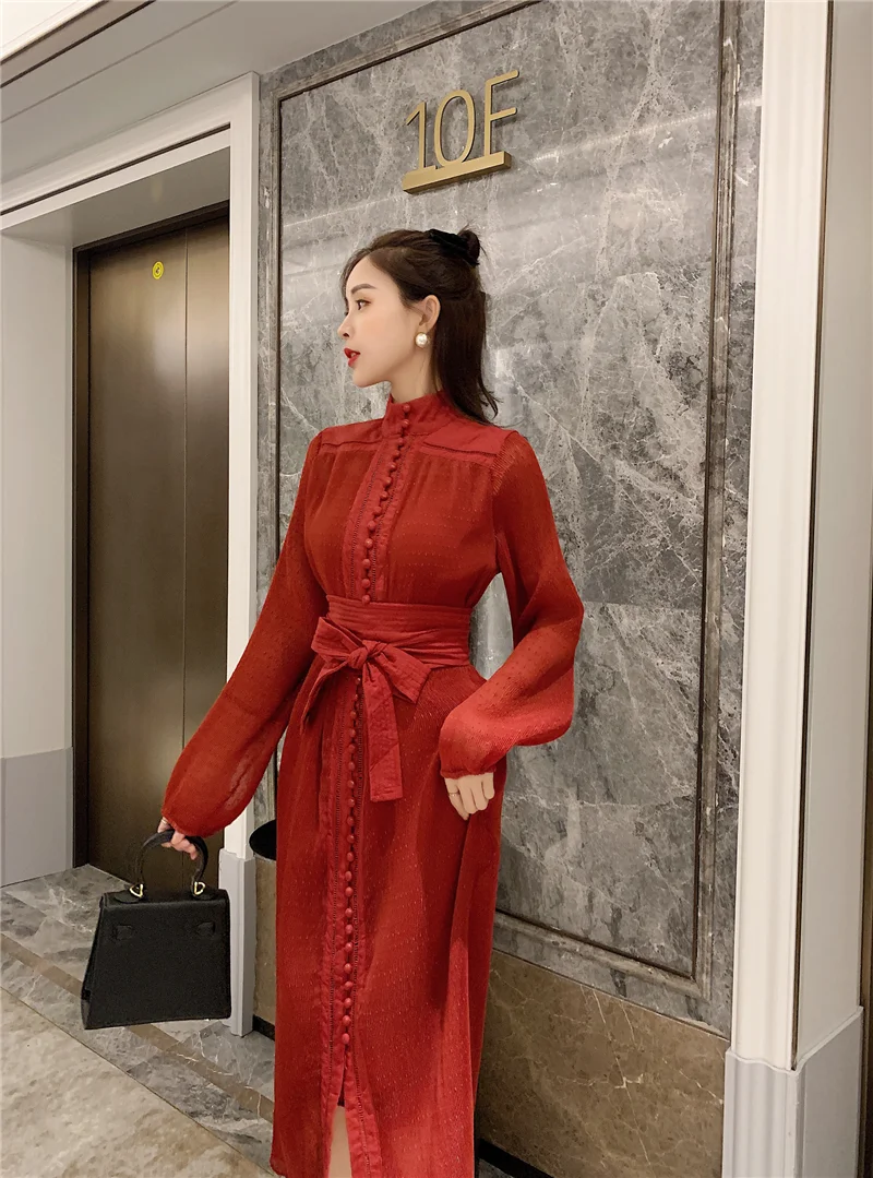 Весенние дизайнерские Ruched плиссированные прямые укороченные штаны Длина платье Однобортный легко отстегивающимися пуговицами вечерние платья с Sahes Повседневное работы Vestid