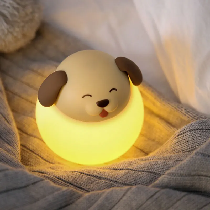 Children Night Light LED Animal Night Lamp for Kids Pig Dog Rabbit Monkey Cat Shape Silicone LED Decorative Lamp for Bedroom