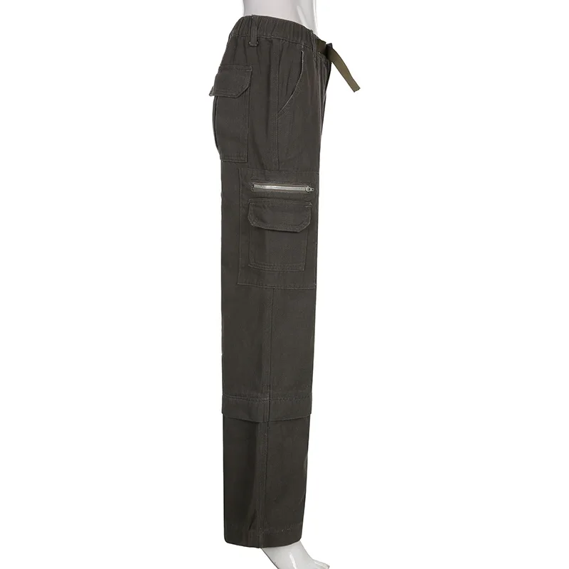 Goth Dark Grunge Techwear Jeans Wanita 