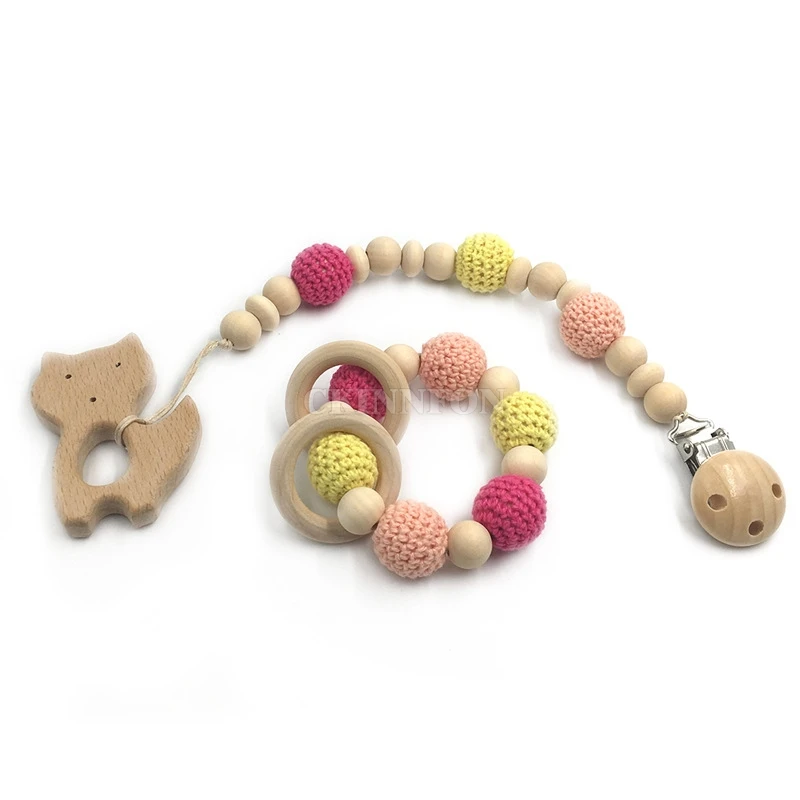 Серебристый 200 компл./лот 2 шт./компл. Детские органического деревянные животных Прорезыватель для зубов природных прорезывания зубов игрушка для развития хватательного рефлекса силиконовый шарик для Прорезыватель для зубов DIY подарок - Цвет: Серебристый