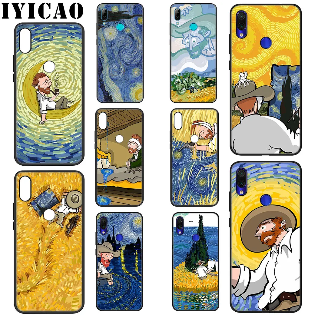 IYICAO Van Gogh Art Hot Sale Soft Silicone Case for Xiaomi Redmi Note 5 6 7 8 Pro 5A Prime 4X Cover |