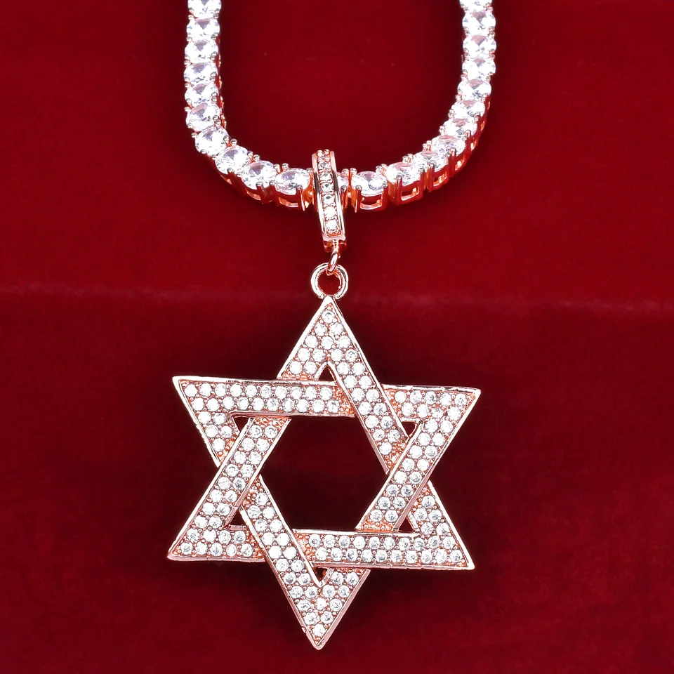 Gold Star Pendant with Cubic Zirconia for Women