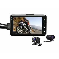 ЖК-дисплей HD мотоциклетная Автомобильная экшн-камера с двойной камерой видеорегистратор Водонепроницаемый сплит ночного видения для