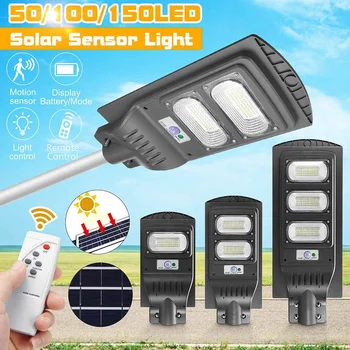 

LED Street Light 60/90/150W LED Solar Light Radar PIR Motion Sensor Wall Timing Lamp+Remote Waterproof for Plaza Garden Yard