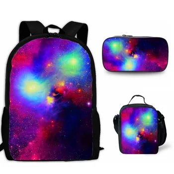 

3Pcs/set School Bags for Boys Girls Galaxy Star Space 17inch Backpack Kids School Book Bag Mochila Escolar