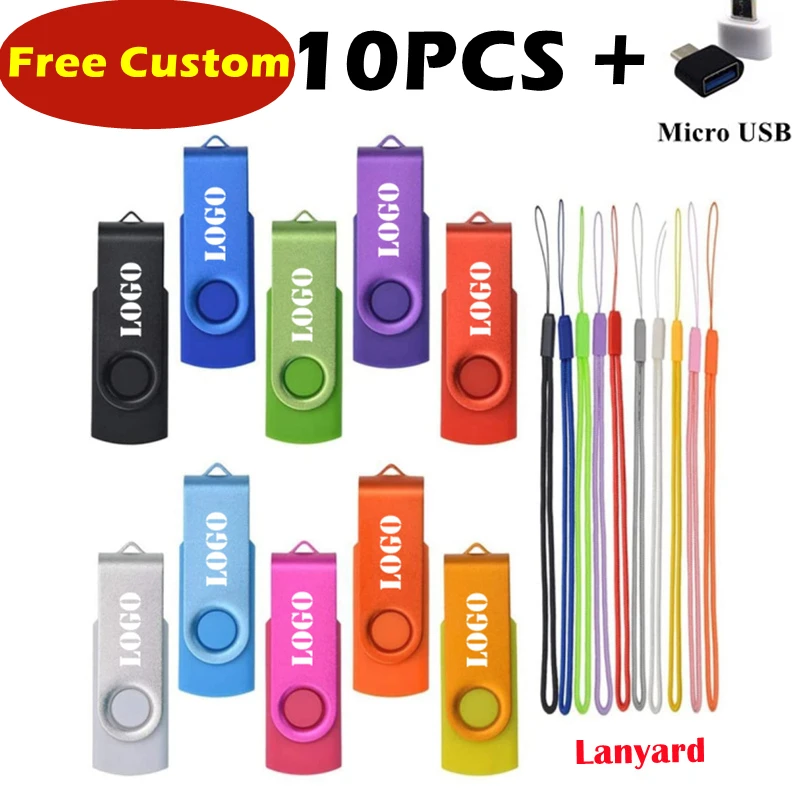 

10PCS/lot Colour USB Flash Drive Pen Drive 1GB 2GB 4GB 8GB 16GB Pendrive Memory Stick 32GB 64GB USB Stick Gift Free Custom LOGO