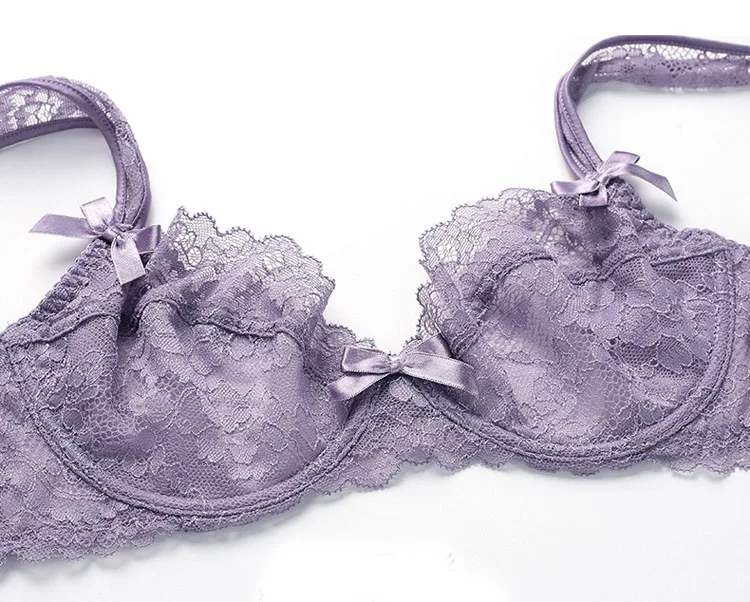 CINOON Ultrathin Lingerie set plus size bras A B C D Cup sexy bra set transparent women underwear Embroidery Lingerie bralette (14)