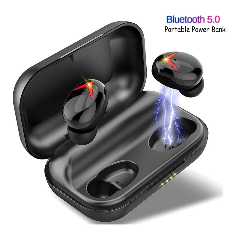 

Touch TWS True Wireless Earbuds Bluetooth 5.0 Binaural Pairing Earphones with 2200mAh Power Bank For iPhone xiaomi huawei PK i9s