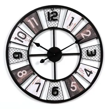 

Large Size Metal Wall Clock European Retro Modern Design Living Room Vintage Retro Iron Art Clocks Wall Watch Home Decor 60 CM