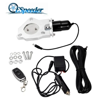 

ESPEEDER 2.25Inch Stainless Steel Headers Electric Exhaust CutOut Vavle Cut Out Kit With Electronic Remote Control Switch