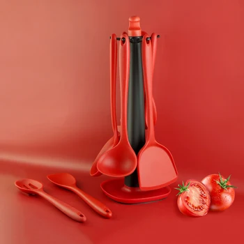 

7/9/11pcs Kitchenware Silicone Spatula Cook Non-stick Utensil Sets Turner Ladle Spoon Pasta Server Anti-scalding Pan Accessories