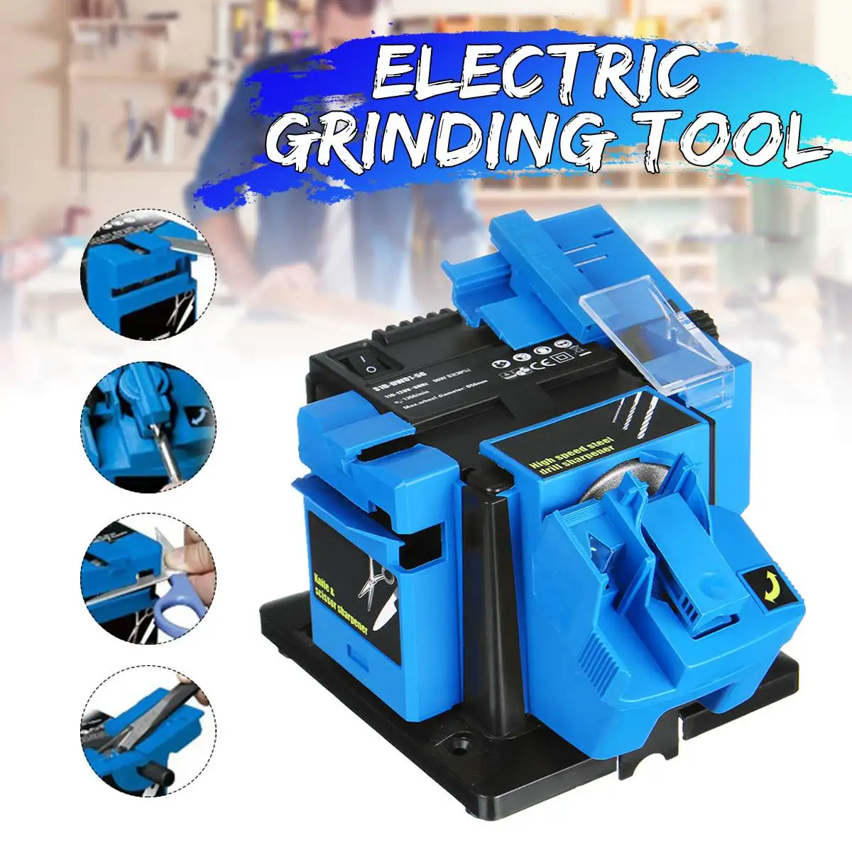 

Multifunction Electric Knife Sharpener Drill Sharpening Machine Knife & Scissor Sharpener Power Household Grinding Tools EU/US