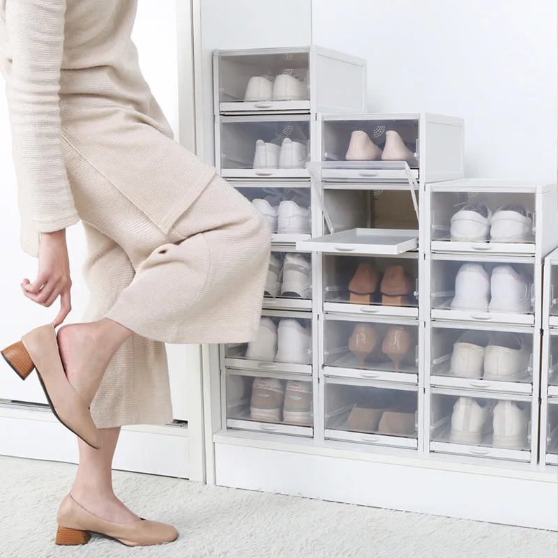 

Pull Out Drawer Type Shoe Box Transparent Plastic Shoe Storage Box FP8