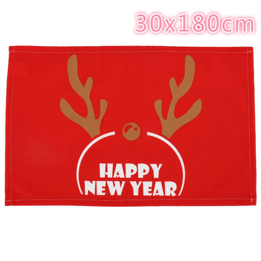 Elk 30x180cm Рождественский стол, флаг, лось, Рождественский медведь, детский стол, флаг, скатерть, подстилка, Рождество, Год, Декор - Цвет: Elk 30x180cm