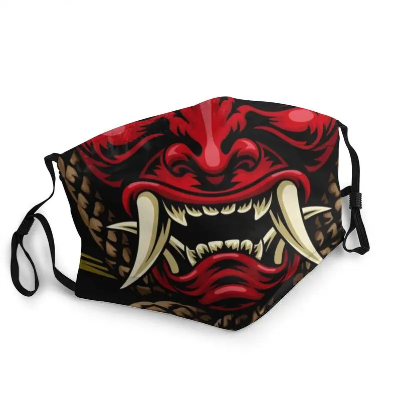 Oni Demon Washable Mouth Face Mask Unisex Adult Japanese Samurai Ronin Anti Haze Dust Protection Cover Respirator | Аксессуары для