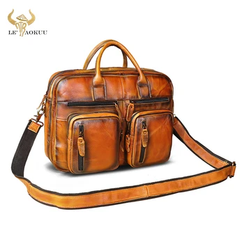 

Top Quality Leather man design multi-function purpose Maletas Maletin business briefcase 15" laptop bag Tote Portfolio bag k1013