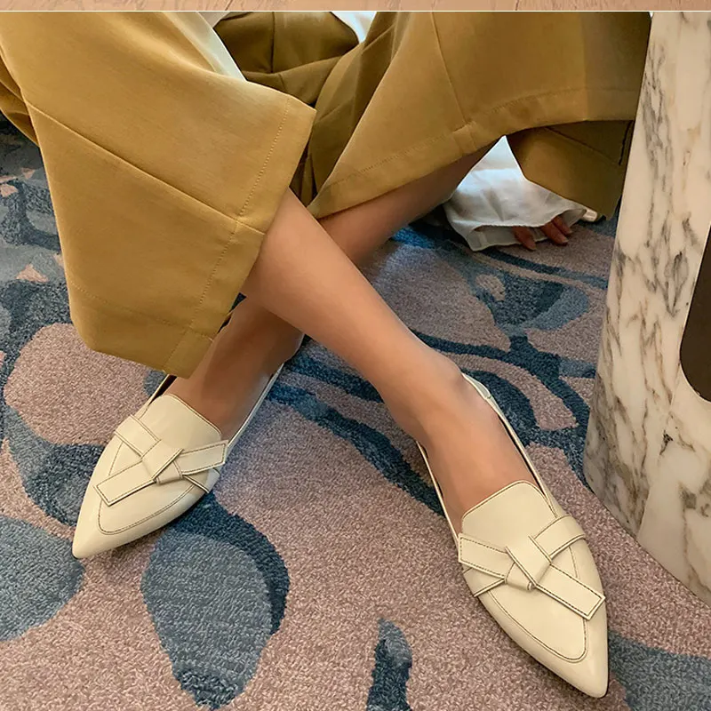 21 Mode Mocassins Chaussures Femmes Cuir Souple Naturel Appartements Confortables Dames Bout Pointu Chaussures De Couture Elegant Chaussures Femme