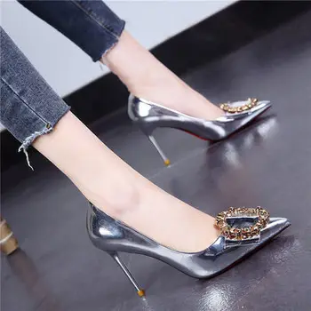 

2020 Fall Fashion New Products Stiletto Rhinestone Shallow Pointed Toe Comfortable All-match Belted Single Shoes