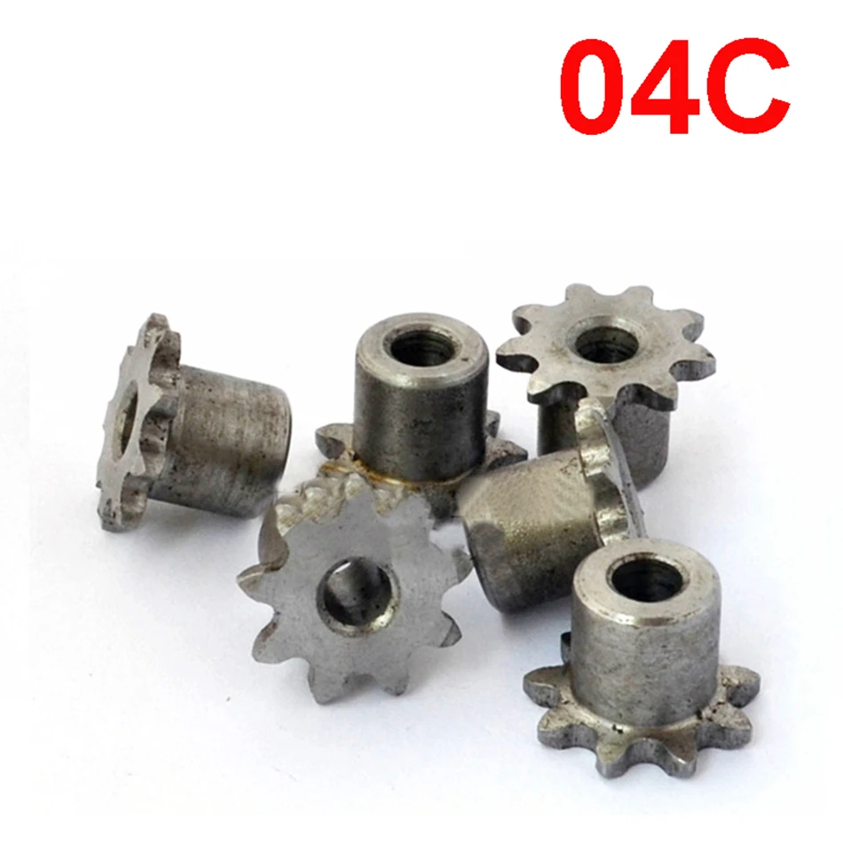 1Pcs 04C 9T-24T Sprocket Wheel Industrial Chain Gear Pitch 6.35mm 45 Steel Suitable For 04C Roller Chain