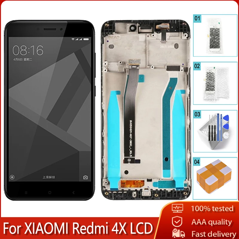 Оригинальный ЖК дисплей 5 0 дюйма с рамкой для Xiaomi Redmi 4X дигитайзер сенсорным