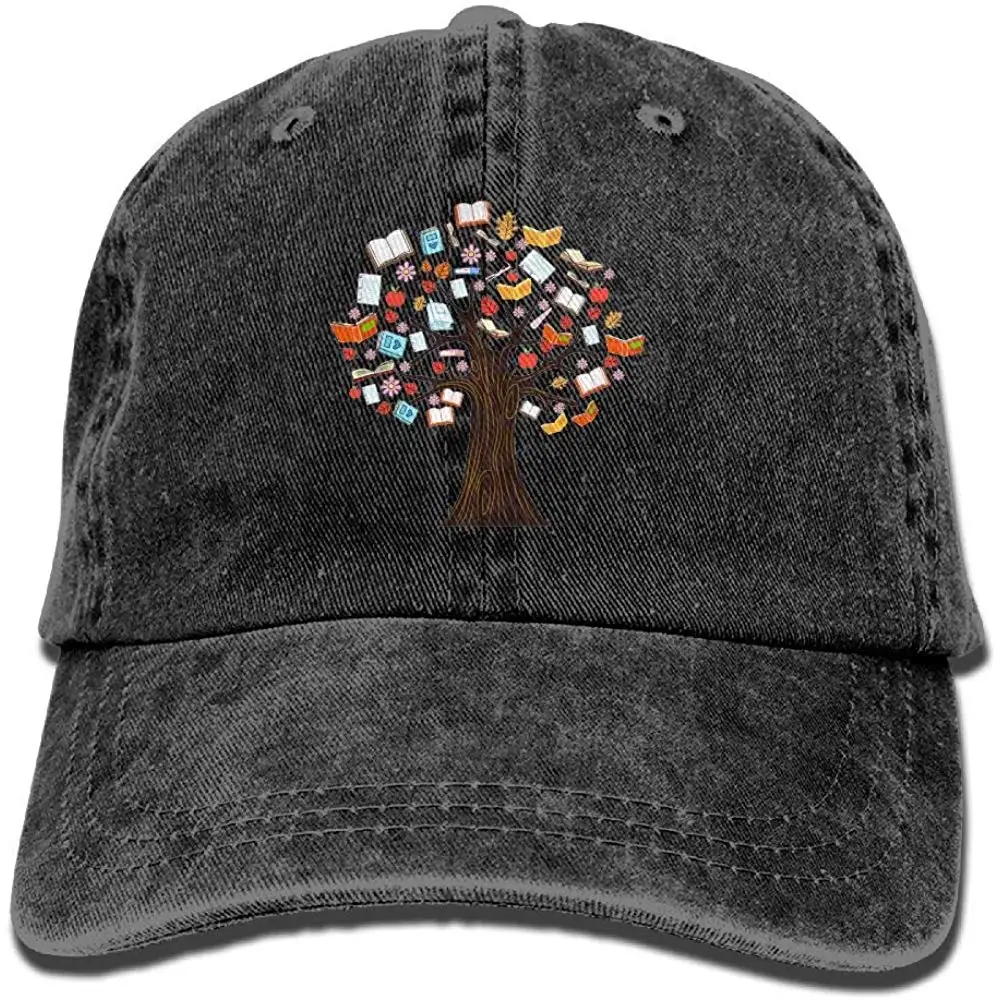 Джинсовая кепка для чтения книг и деревьев, регулируемая бейсболка для взрослых