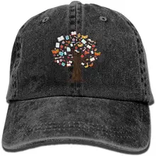 Джинсовая кепка для чтения книг и деревьев, регулируемая бейсболка для взрослых