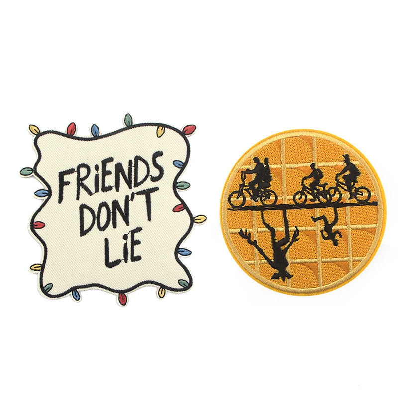 

K351 1pcs Stranger Things TV Embroidered patches iron on Sewing for bag Applique embroideried accessories for DIY Patchworks