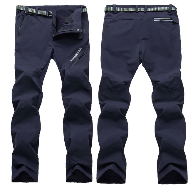 US $33.32 Hiking Skiing Snowboard Camping Ski Pants Thermal Softshell Waterproof Outdoor Fleece Pants Men Wom