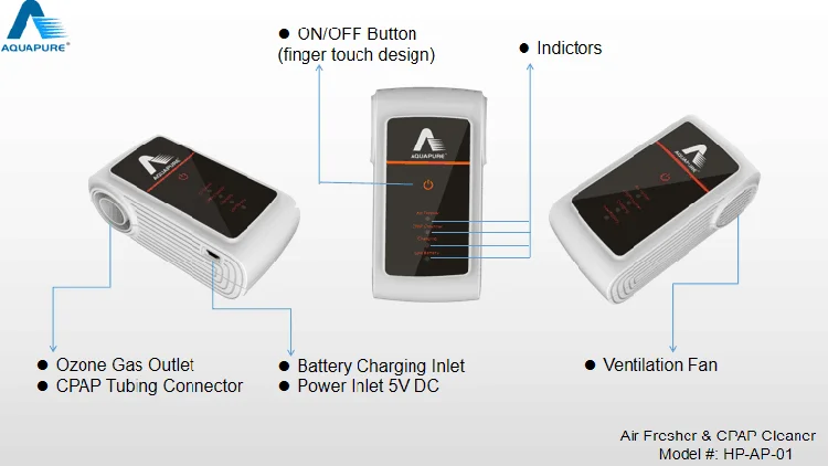 Мини Озон CPAP Машина дезинфицирующее средство дыхательный воздушный шланг маска дезинфектор портативная машина для апноэ сна CPAP очиститель