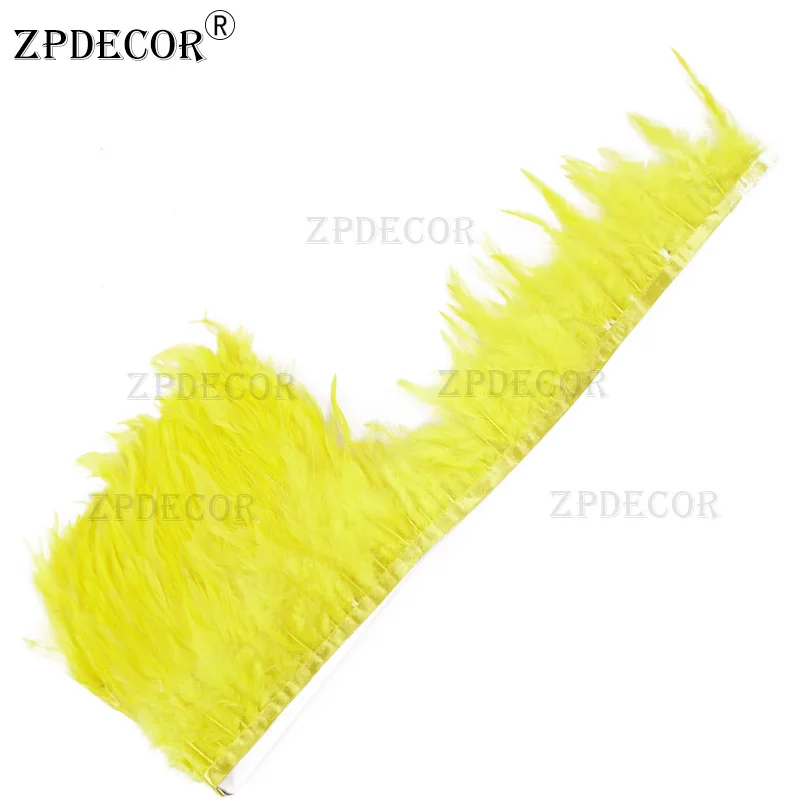 Zpdecor 1 ярд Куриные перья отделка украшения Качество производство одежды перья для ремесел - Цвет: Цвет: желтый