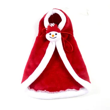 

5pcs Pet Christmas Santa Claus Cloak Costume Dog Fleece Cute Puppy Coat Xmas Clothes Party Dressup Pet Apparel For Dogs Cat