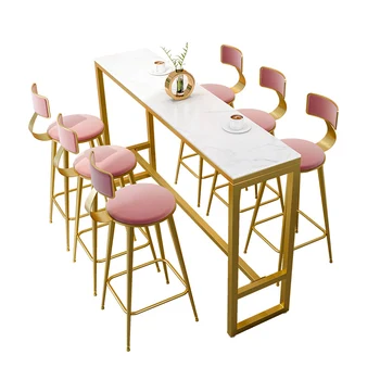 

Bar table light luxury simple long table Yang net red wall high table home Nordic partition bar chair
